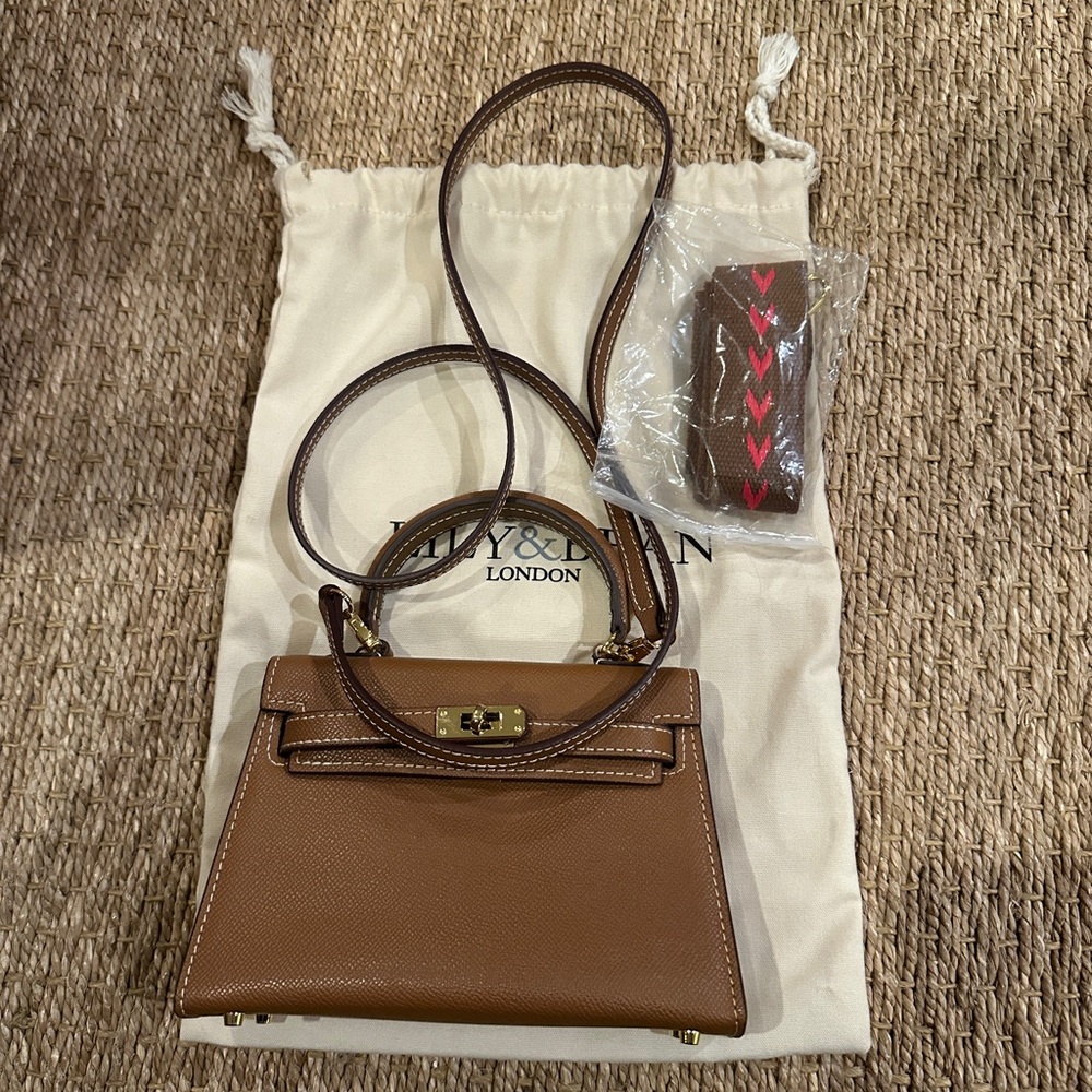 Lily & Bean London The Mini Hettie tan Leather bag.